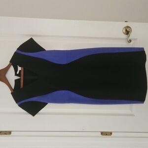 Diane Von Furstenberg Black and Blue Mini Dress